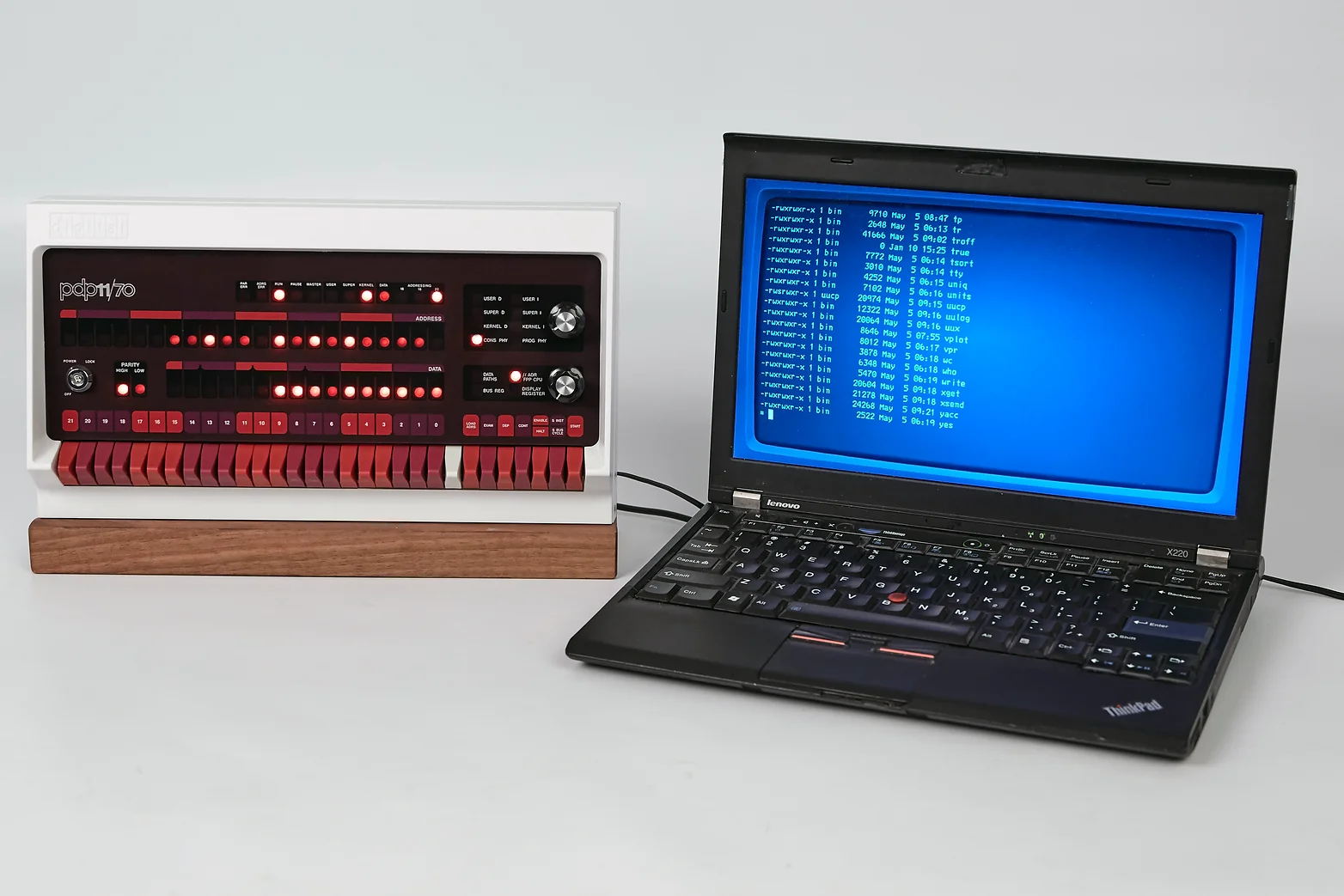 PDP-11 replica side angle - detailed minicomputer construction