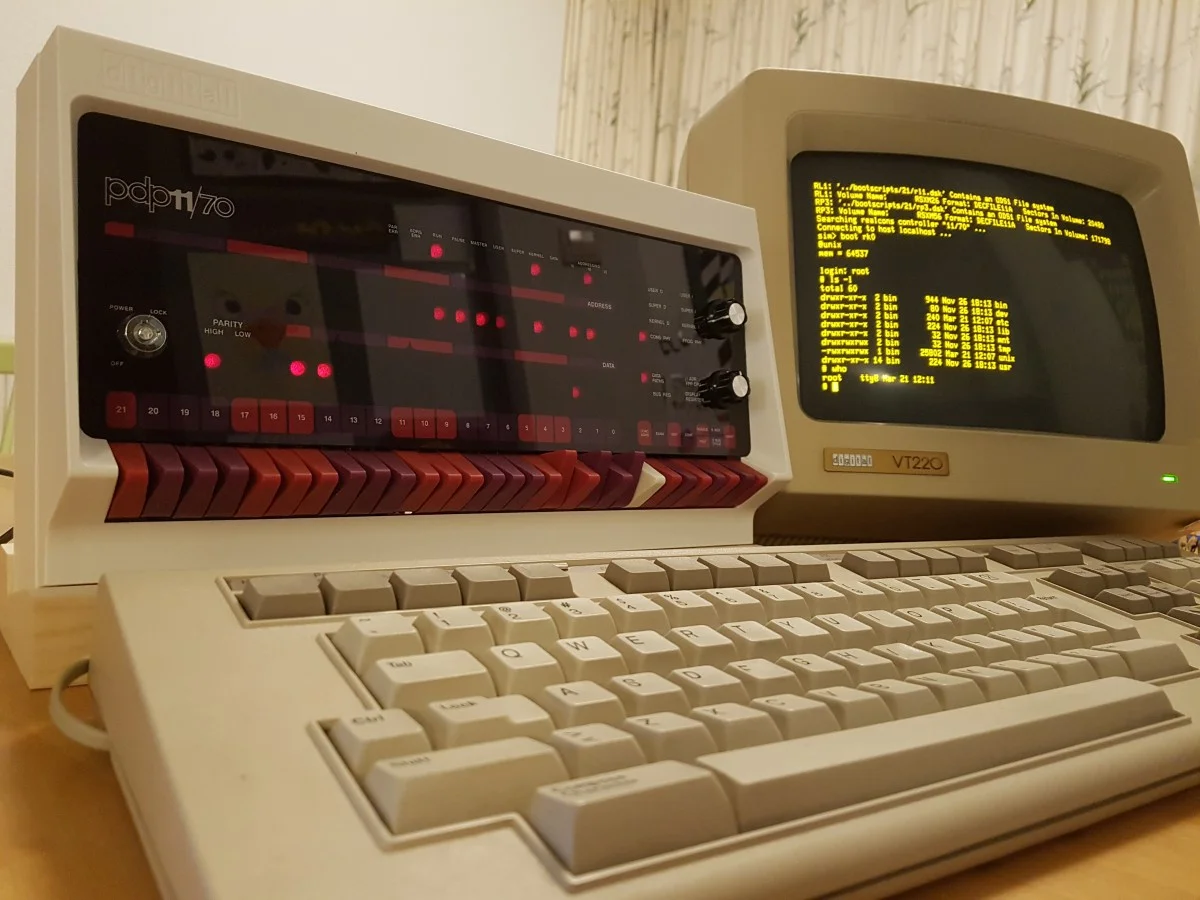 PDP-11 replica internal components - computer history hardware details