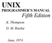 Unix Version 5 logo - vintage Unix system for PDP-11 minicomputer